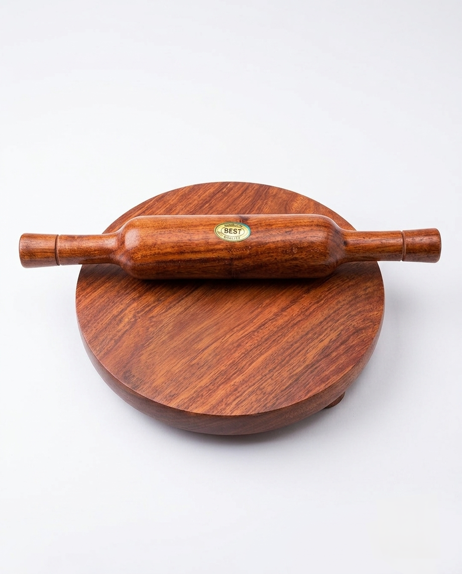 Wooden Roti Rolling Board & Rolling Pin