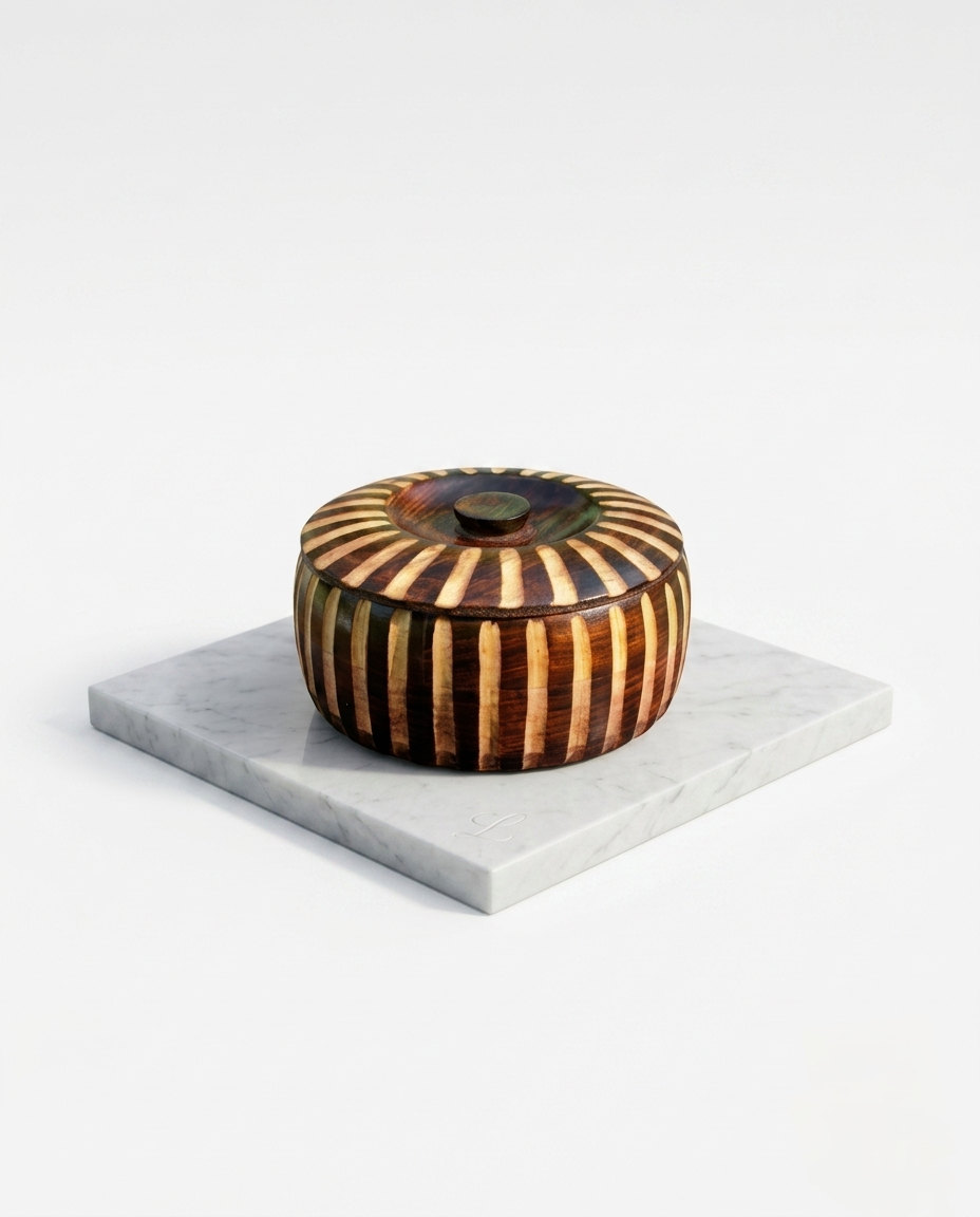 Pure Mango Wood Roti Box with Lid